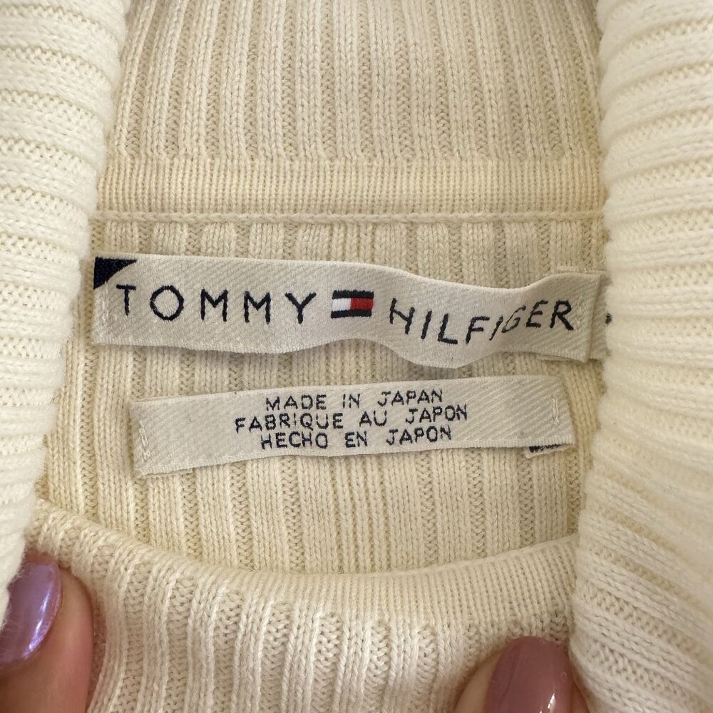 Tommy Hilfiger Sweater Women's Large White Turtleneck Knit Long Sleeve Sweater - Picture 11 of 11